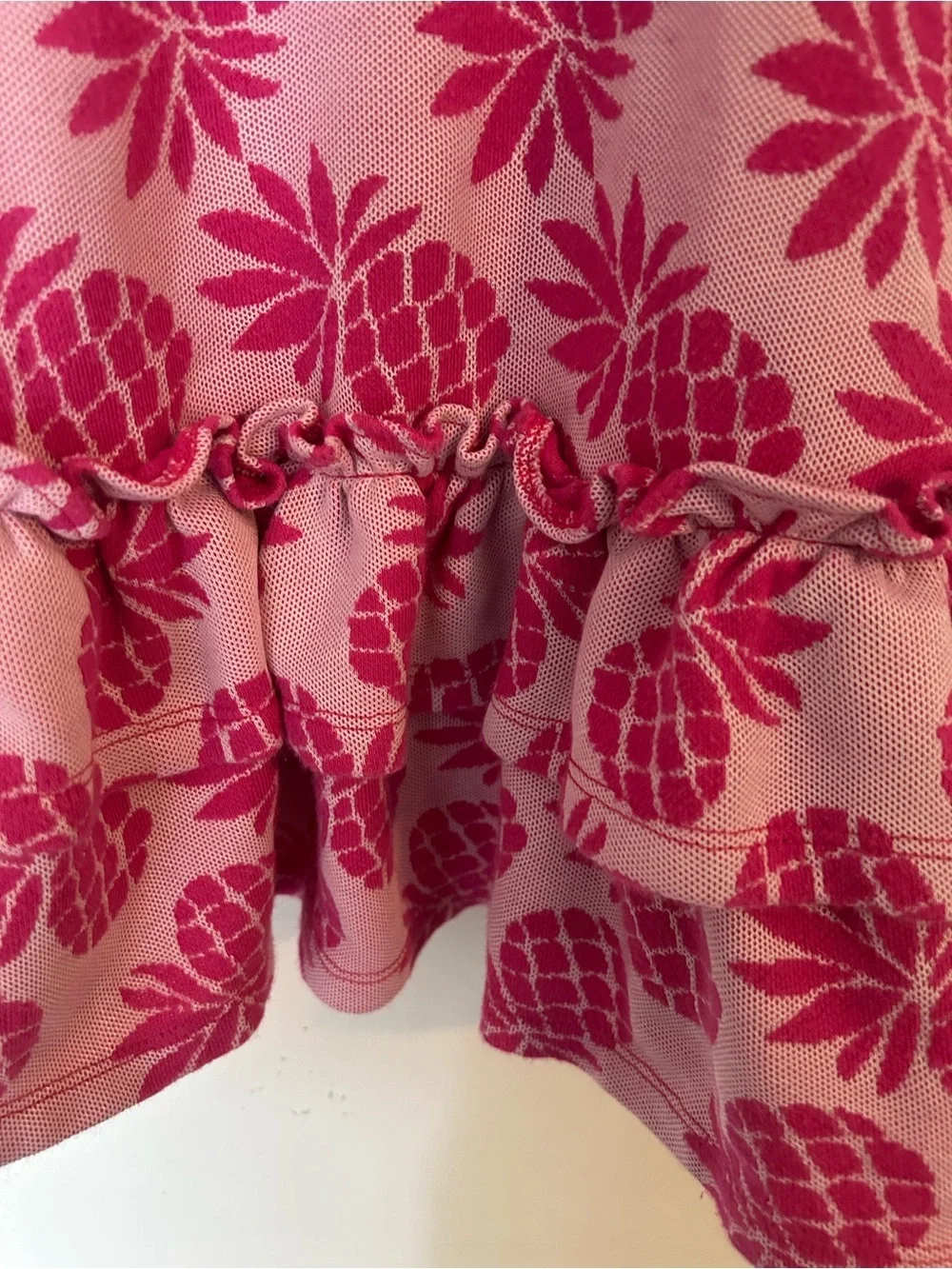 Janie and Jack Pineapple Pink Jacquard dress Size 8